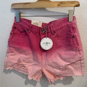 Umgee Pink Ombre Women's Denim Shorts
